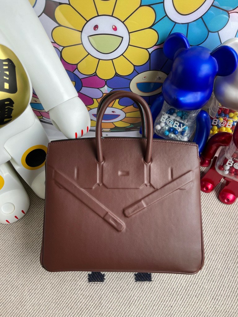 Hermès（爱马仕）Birkin 铂金包 Shadow 马鞍色 25cm 顶级手缝 超美