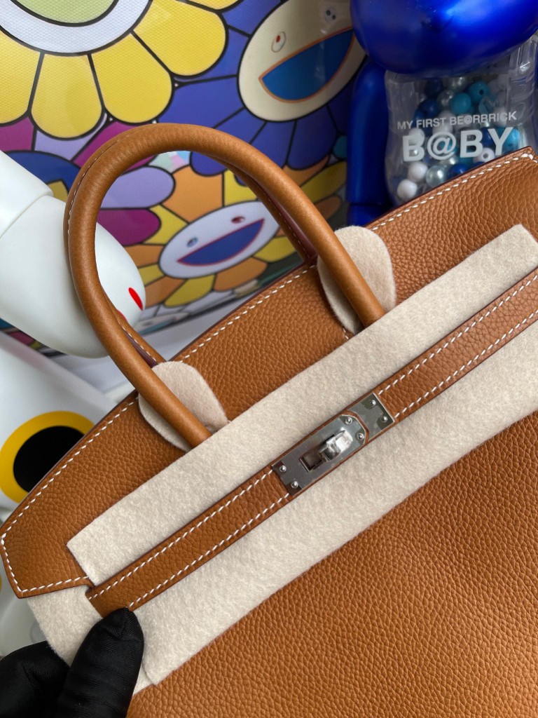 Hermès（爱马仕）Birkin 铂金包 福宝 金棕色 银扣 25cm 顶级手缝