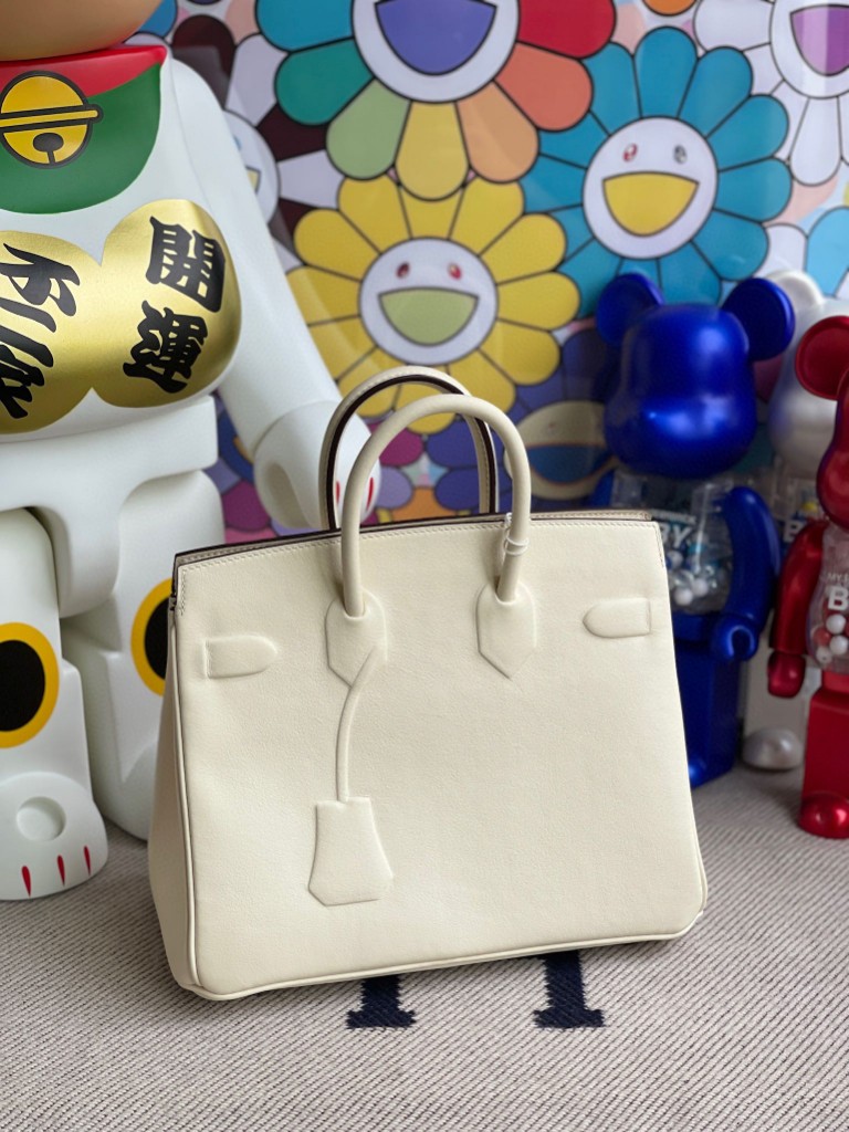Hermès（爱马仕）Birkin Shadow 铂金包 8L 奶油白 25cm 顶级手缝 超美