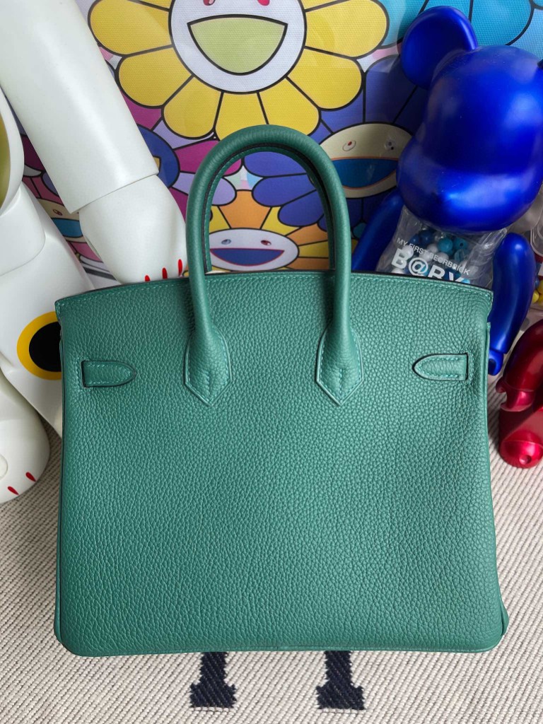 Hermès（爱马仕）Birkin 铂金包 原厂小牛皮 togo Z6 孔雀绿 Malachite 金扣 25cm 顶级手缝