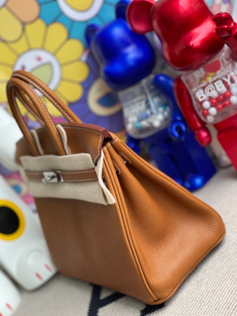 Hermès（爱马仕）Birkin 铂金包 福宝 金棕色 银扣 25cm 顶级手缝