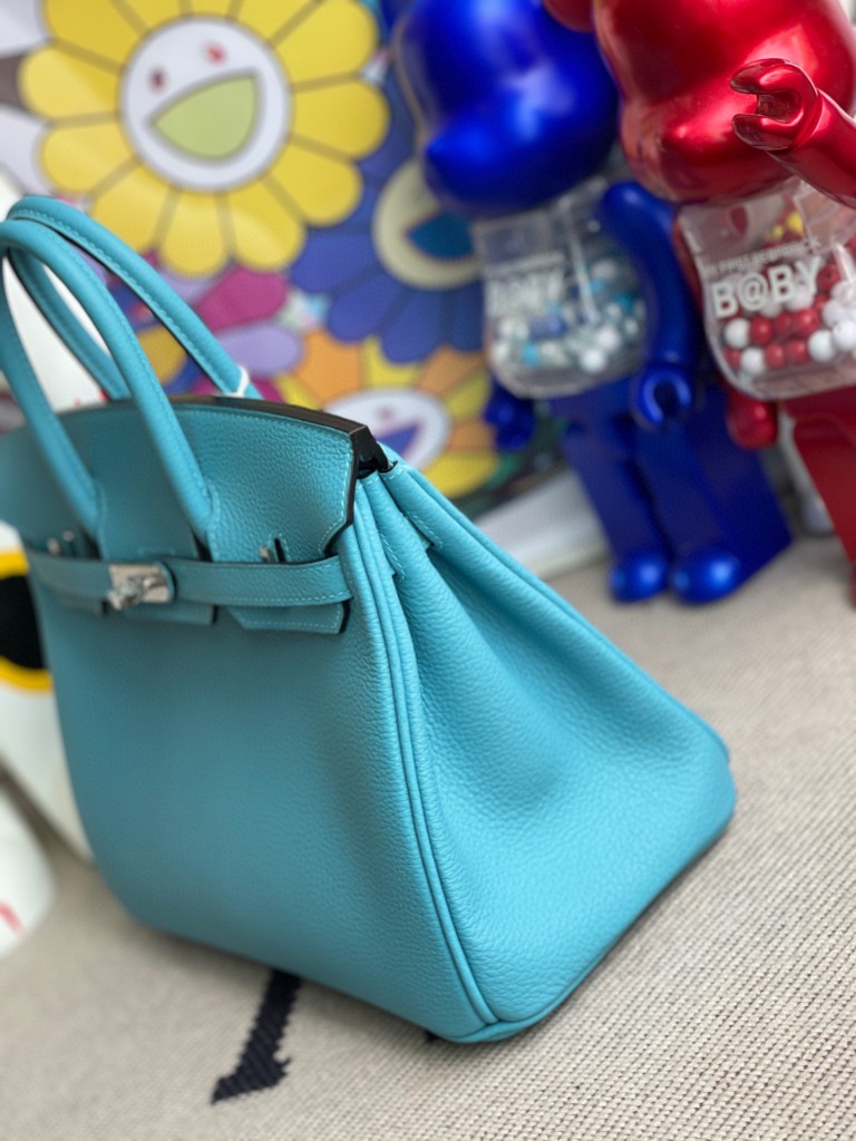 Hermès（爱马仕）Birkin 铂金包 原厂小牛皮 Togo p3 北方蓝 银扣 25cm 顶级手缝