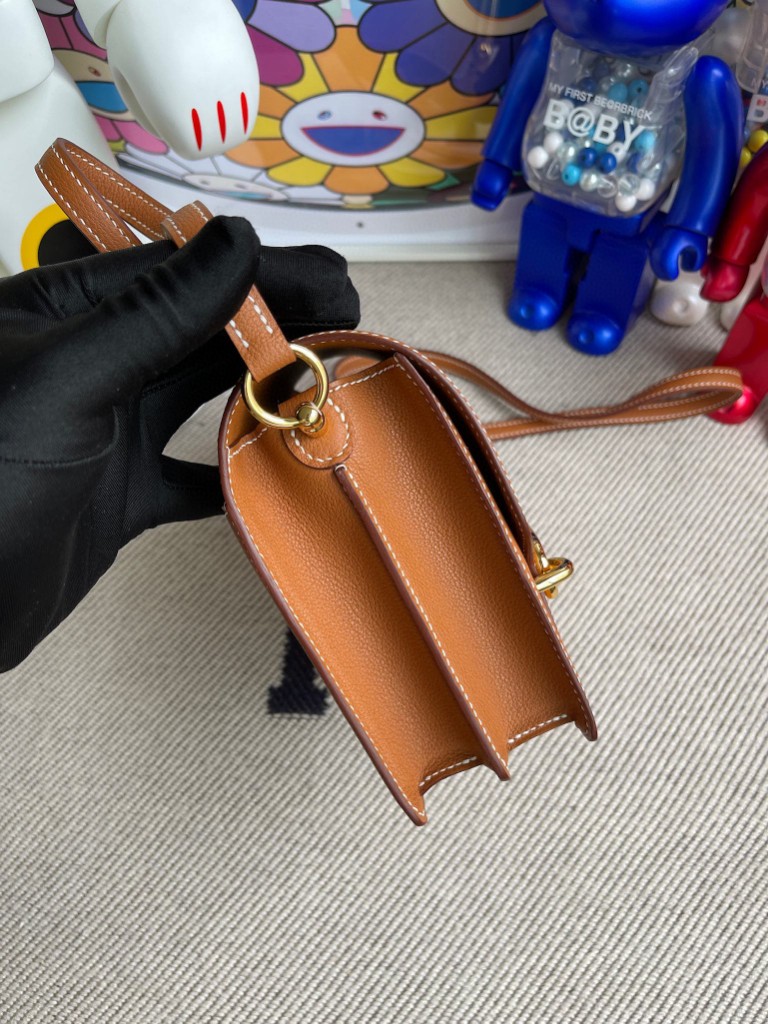 Hermès（爱马仕）Roulis 猪鼻包 Evecolor ck37 金棕色 gold 金扣 18cm 顶级手缝