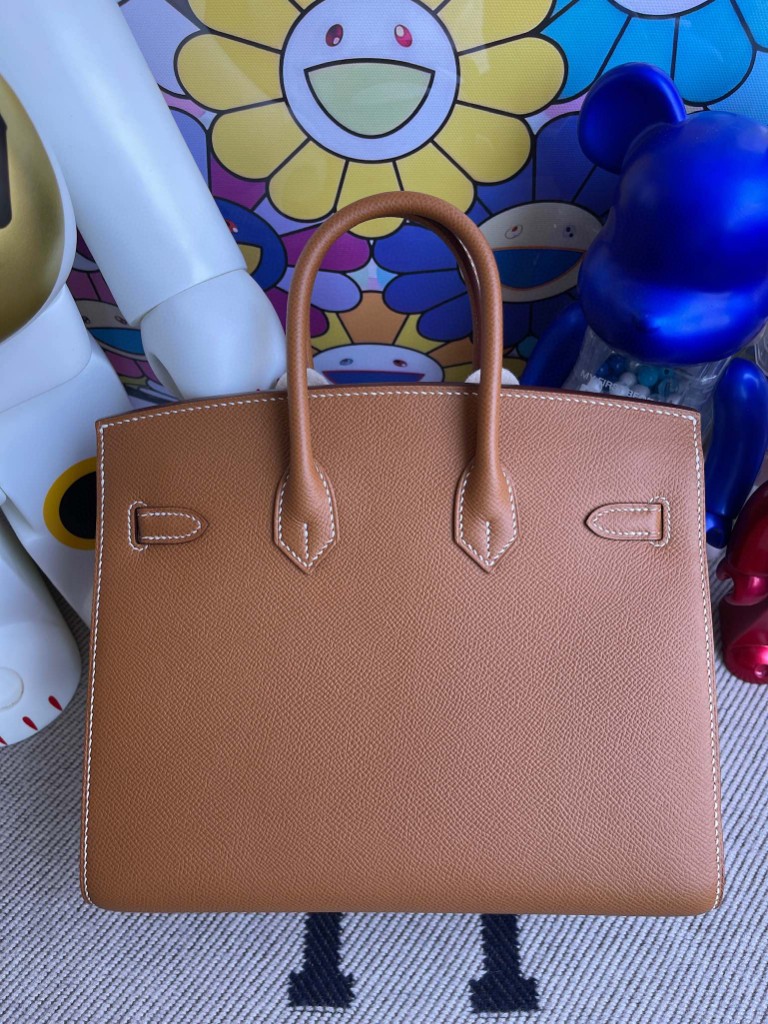 Hermès（爱马仕）Birkin 铂金包 Epsom 原厂掌纹皮 ck37 金棕色 Gold 金扣 25cm 顶级手缝