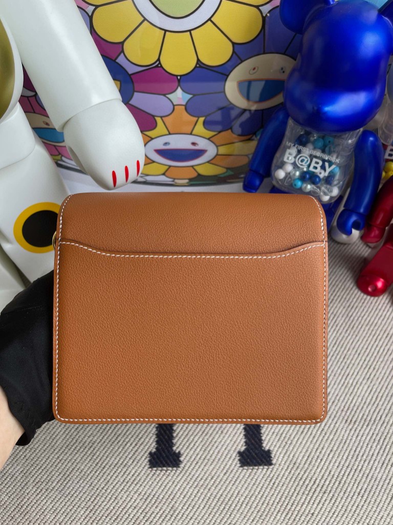 Hermès（爱马仕）Roulis 猪鼻包 Evecolor ck37 金棕色 gold 金扣 18cm 顶级手缝