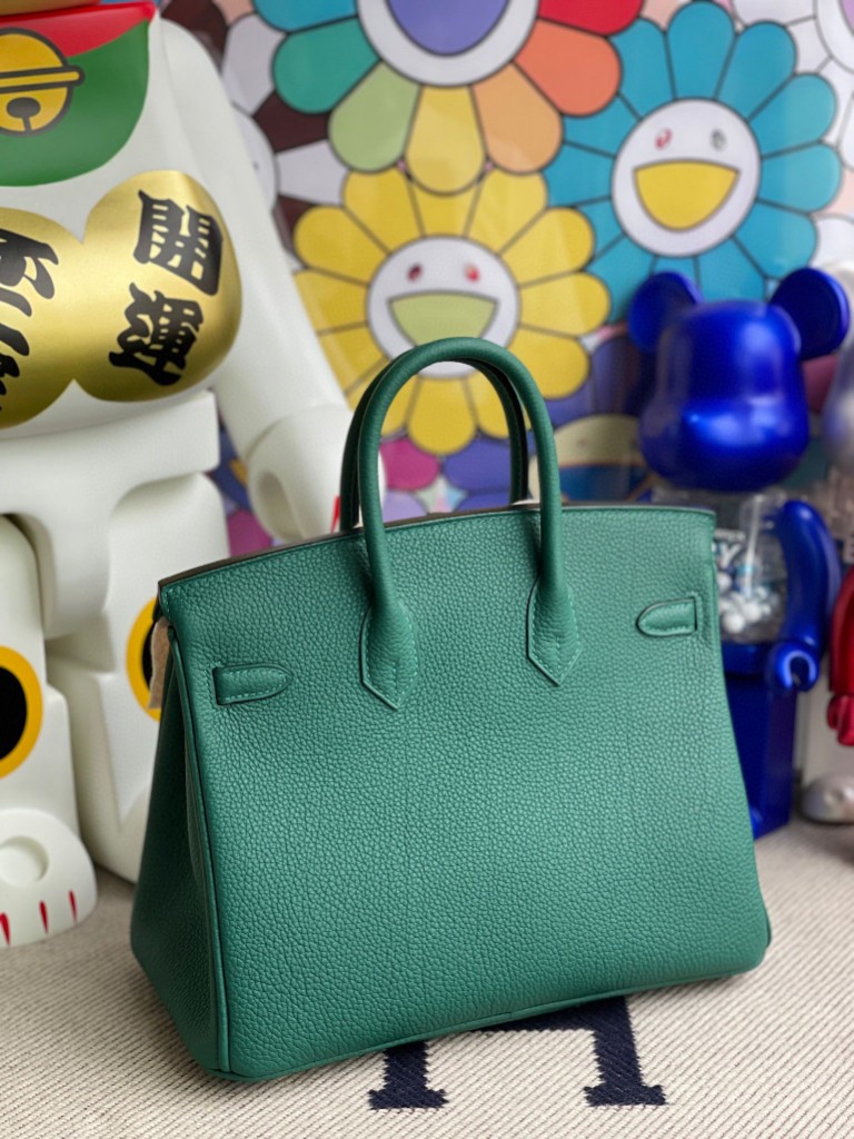 Hermès（爱马仕）Birkin 铂金包 原厂小牛皮 togo Z6 孔雀绿 Malachite 金扣 25cm 顶级手缝