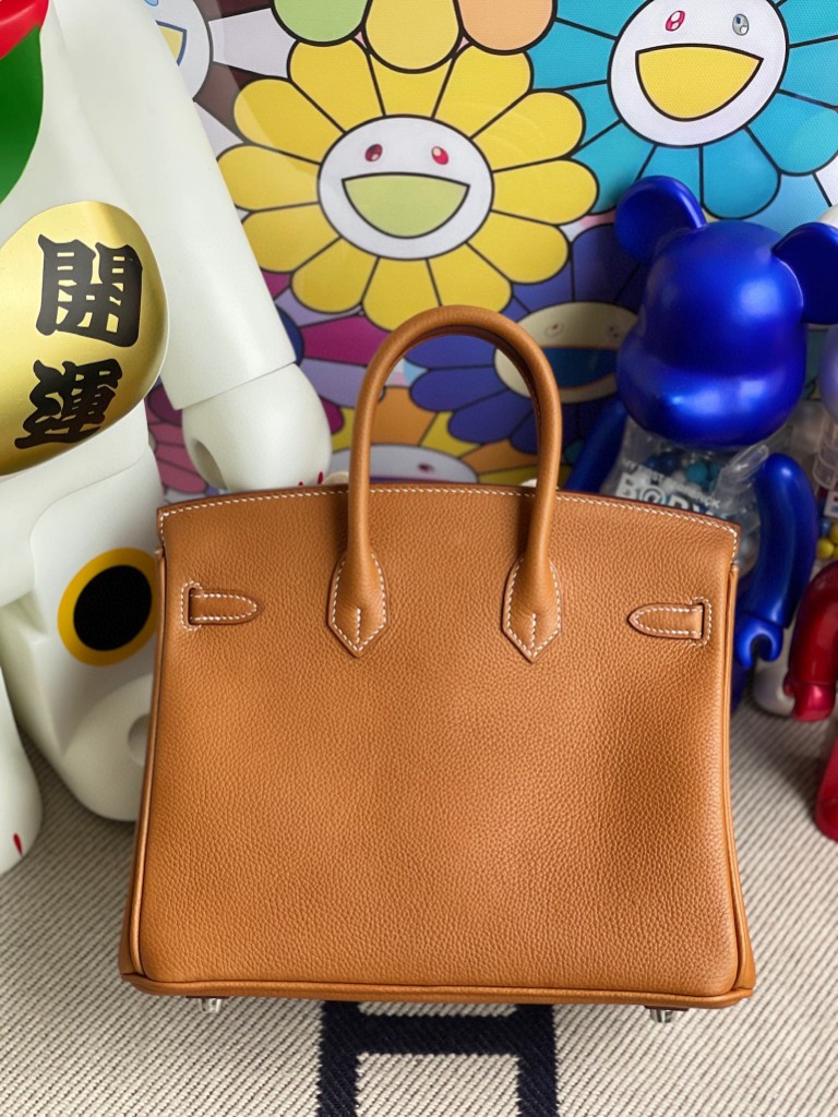 Hermès（爱马仕）Birkin 铂金包 福宝 金棕色 银扣 25cm 顶级手缝