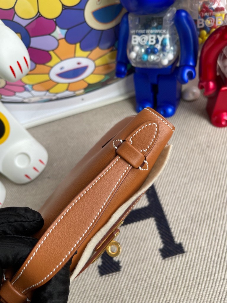 Hermès（爱马仕）Mini kelly pochette 22cm Swift ck37 金棕色 gold 金扣 手拿包 晚宴包
