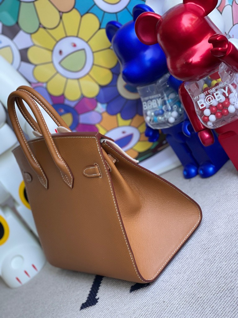 Hermès（爱马仕）Birkin 铂金包 Epsom 原厂掌纹皮 ck37 金棕色 Gold 金扣 25cm 顶级手缝