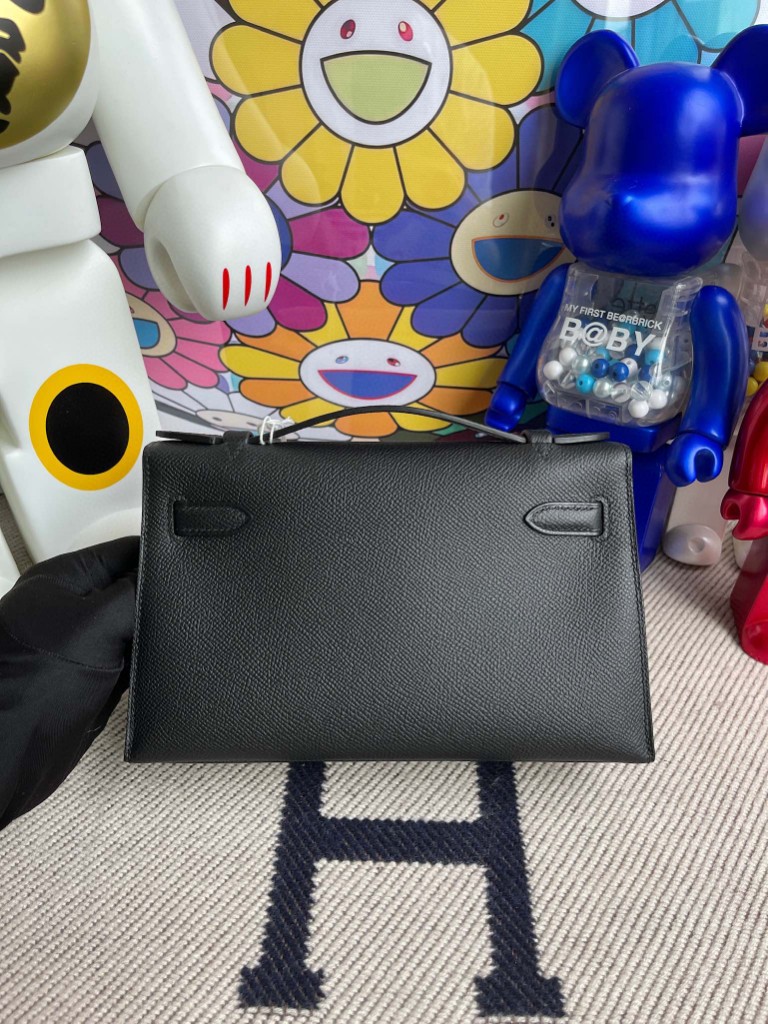 Hermès(爱马仕)Mini kelly pochette 22cm Epsom 原厂掌纹皮 ck89 黑色 Noir 金扣 顶级手缝 手拿包 晚宴包-拉尔森鳄鱼皮具定制 - 爱马仕包包官网 Hermès(爱马仕)Mini kelly pochette 22cm Epsom 原厂掌纹皮 ck89 黑色 Noir 金扣 顶级手缝 手拿包 晚宴包