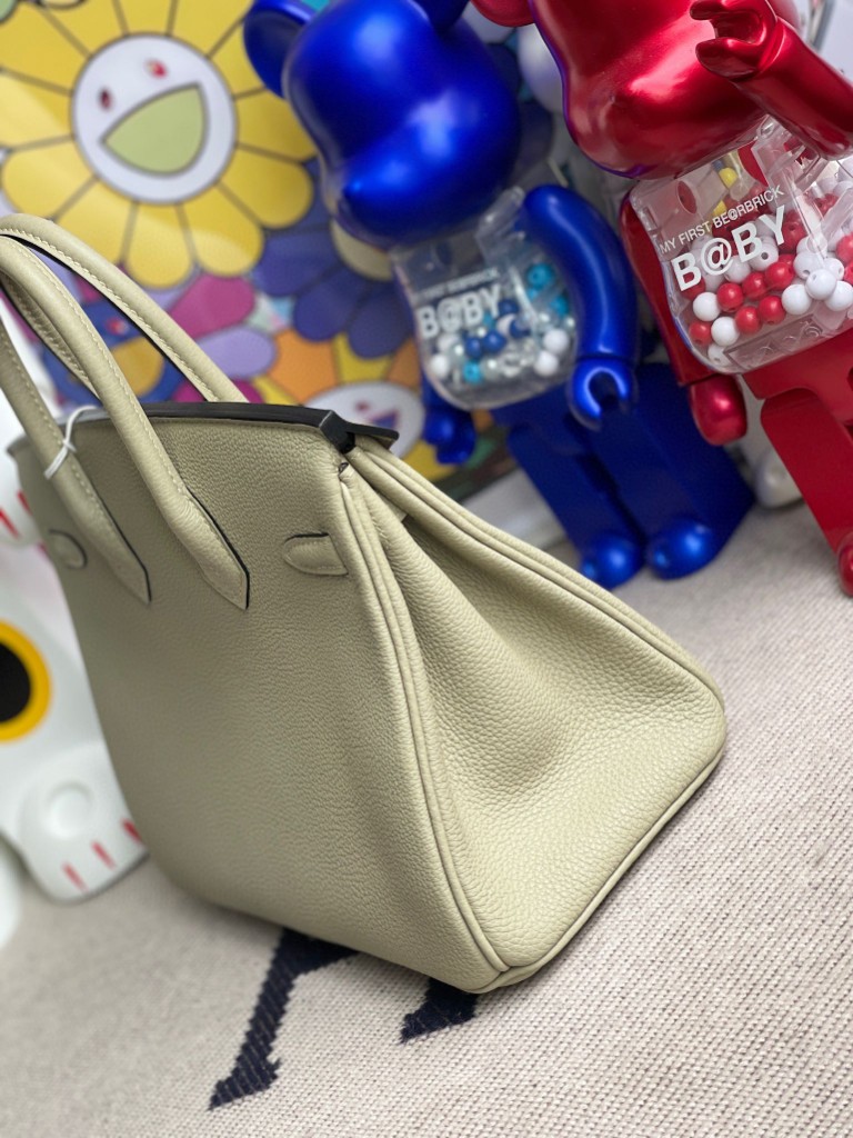 Hermès（爱马仕）Birkin 铂金包 原厂小牛皮 togo 鼠尾绿 金扣 25cm 顶级手缝 现货