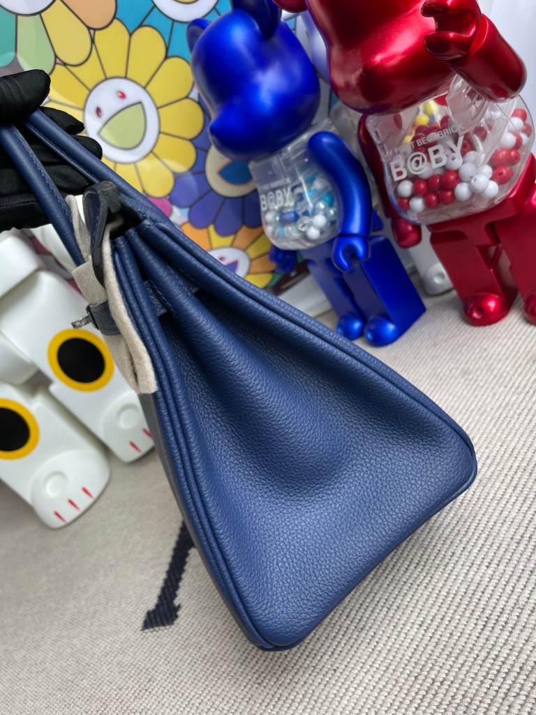 Hermès（爱马仕）Birkin 铂金包 原厂小牛皮togo 宝石蓝 银扣 25cm 顶级手缝