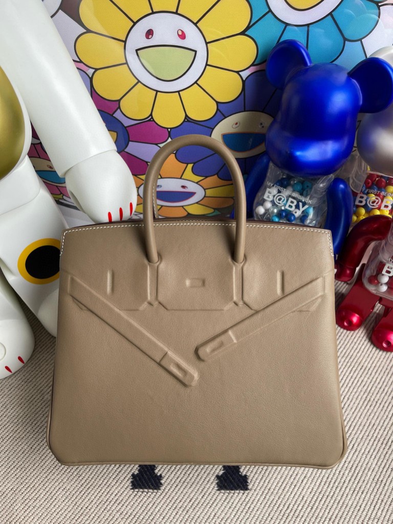 Hermès（爱马仕）Birkin 铂金包 Shadow ck18 大象灰 Etoupe 25cm 顶级手缝 超美