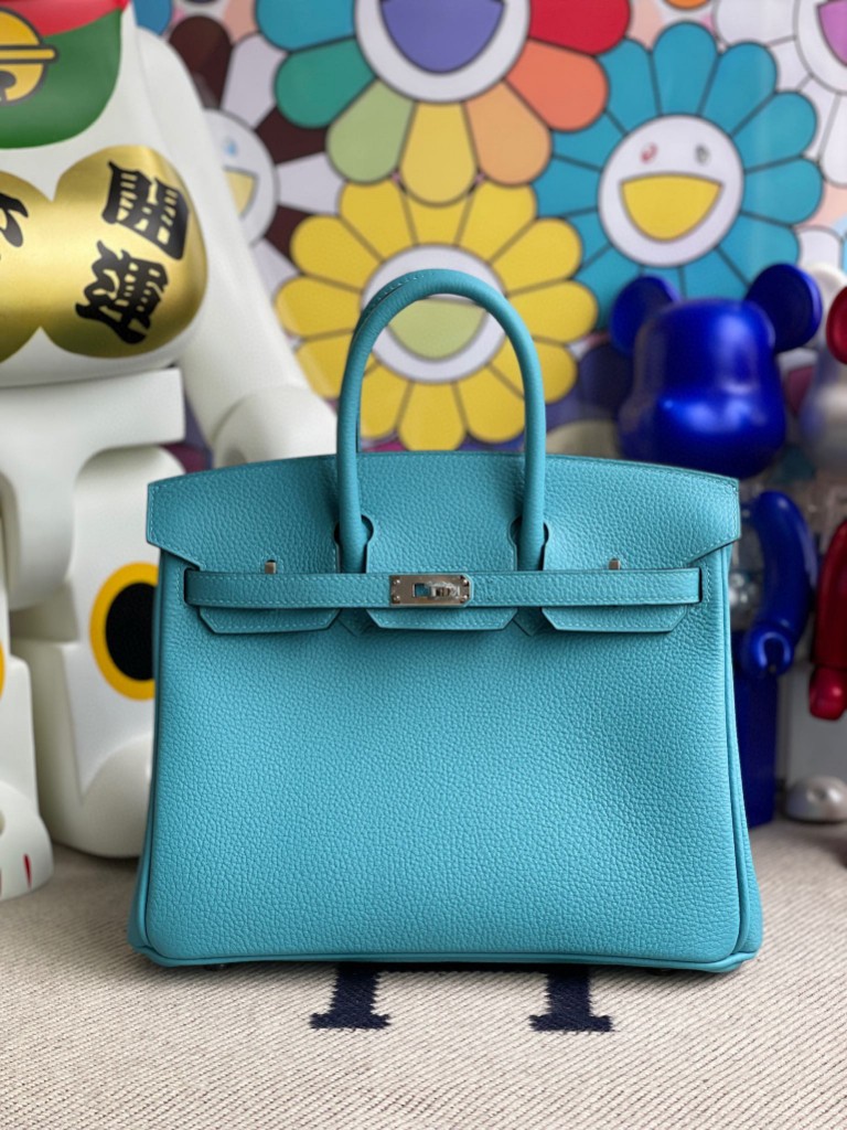 Hermès（爱马仕）Birkin 铂金包 原厂小牛皮 Togo p3 北方蓝 银扣 25cm 顶级手缝