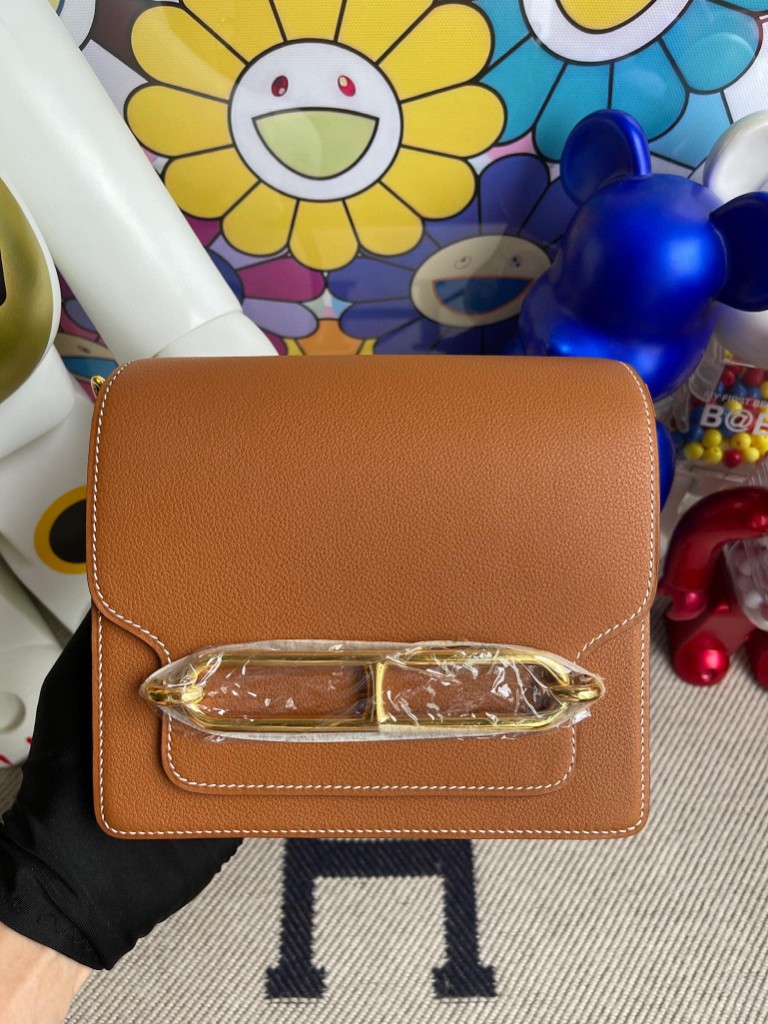 Hermès（爱马仕）Roulis 猪鼻子 Evecolor 金棕色 Gold 金扣 18cm 定制
