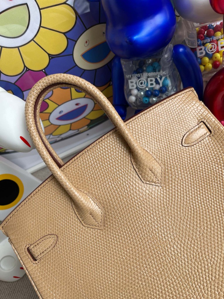 Hermès(爱马仕)Birkin 铂金包 Lizard 进口亮面蜥蜴 杏色 银扣 25cm 顶级手缝 定制-拉尔森鳄鱼皮具定制 - 爱马仕包包官网 Hermès(爱马仕)Birkin 铂金包 Lizard 进口亮面蜥蜴 杏色 银扣 25cm 顶级手缝 定制
