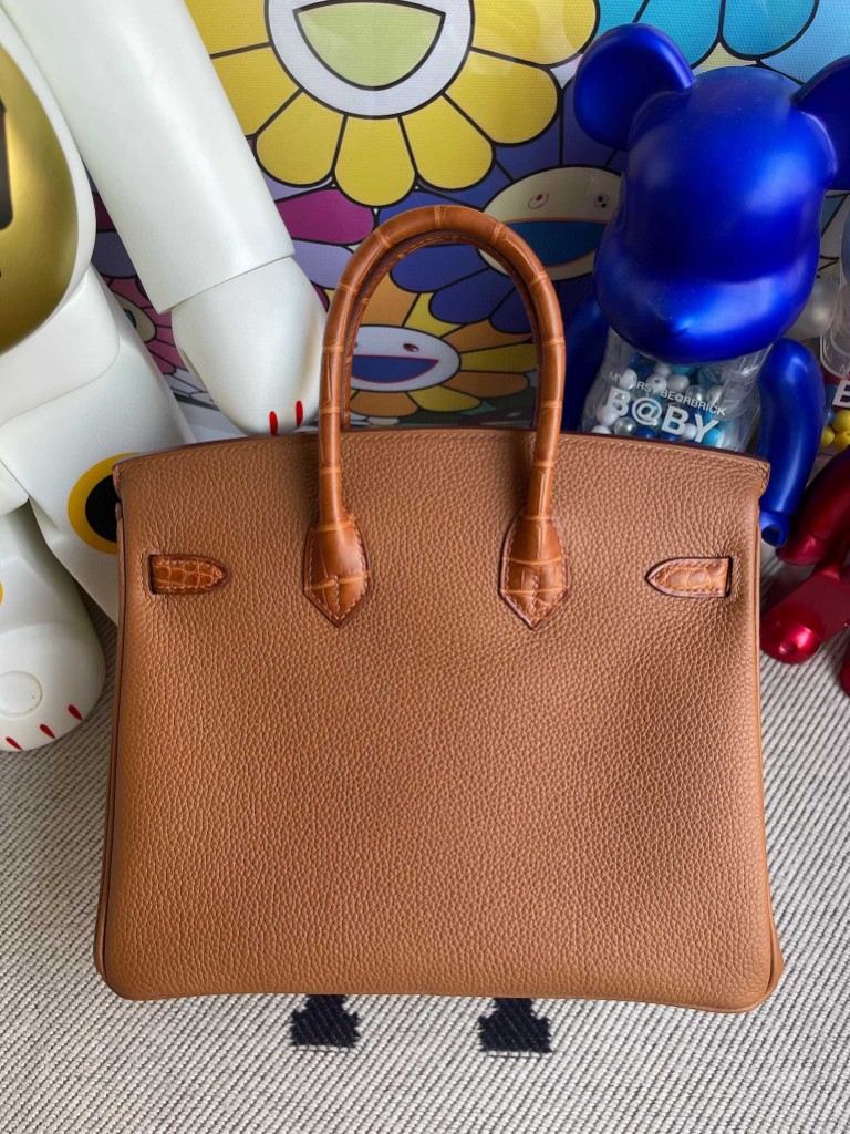 Hermès（爱马仕）Birkin Touch 系列 金棕色 雾面棕色鳄鱼 银扣 25cm 顶级手缝