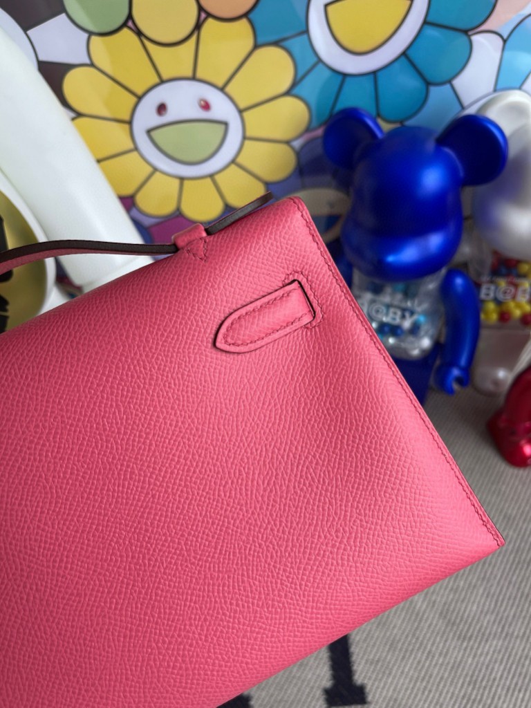 Hermès(爱马仕)Mini pochette Epsom 原厂掌纹皮 8W 唇膏粉 rose azalee 金扣 22cm 手拿包 晚宴包-拉尔森鳄鱼皮具定制 - 爱马仕包包官网 Hermès(爱马仕)Mini pochette Epsom 原厂掌纹皮 8W 唇膏粉 rose azalee 金扣 22cm 手拿包 晚宴包