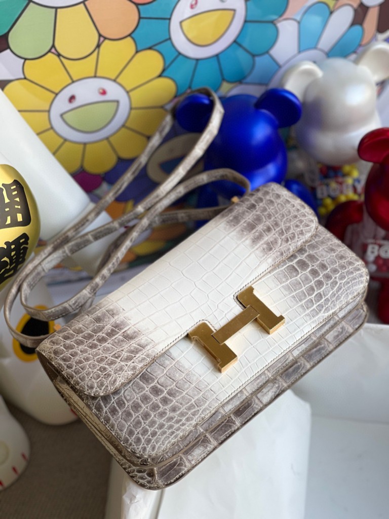 Hermès（爱马仕）Constance 空姐包 Elan himalaya 喜马拉雅 金扣 26cm 顶级手缝