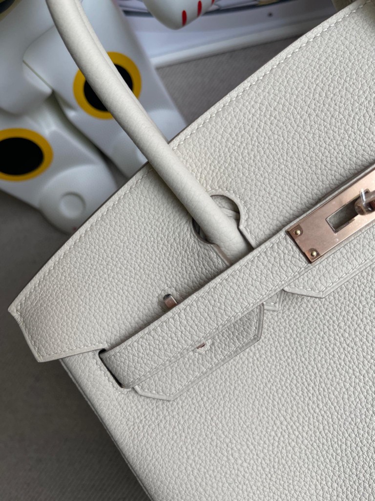 Hermès(爱马仕)Birkin 铂金包 原厂小牛皮 togo ck10 奶昔白 Craie 玫瑰金 Rose gold 30cm 顶级手缝-拉尔森鳄鱼皮具定制 - 爱马仕包包官网 Hermès(爱马仕)Birkin 铂金包 原厂小牛皮 togo ck10 奶昔白 Craie 玫瑰金 Rose gold 30cm 顶级手缝