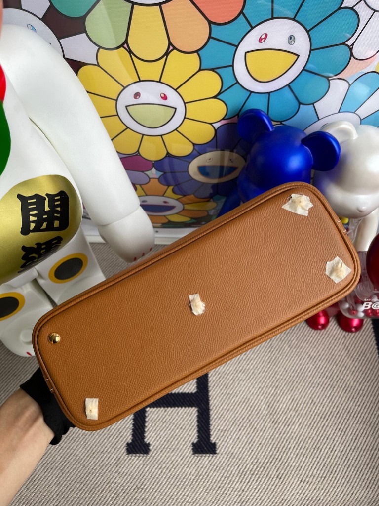 Hermès（爱马仕）Bolide 保龄球包 Epsom 原厂掌纹皮 ck37 金棕 Gold 金扣 27cm 顶级手缝