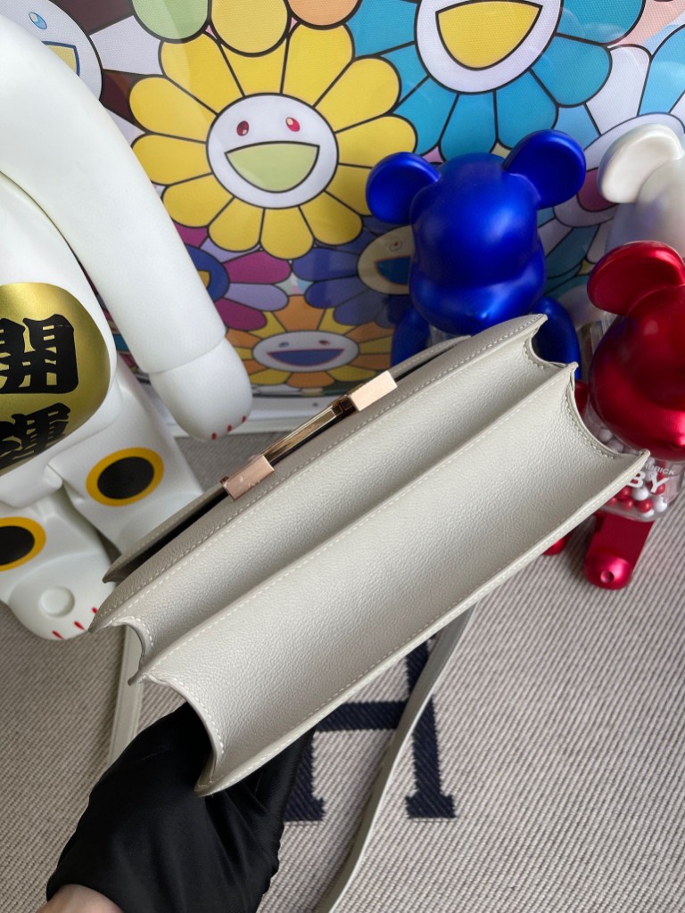 Hermès（爱马仕）Constance 空姐包 evecolor ck80 珍珠灰 金扣 24cm 顶级手缝