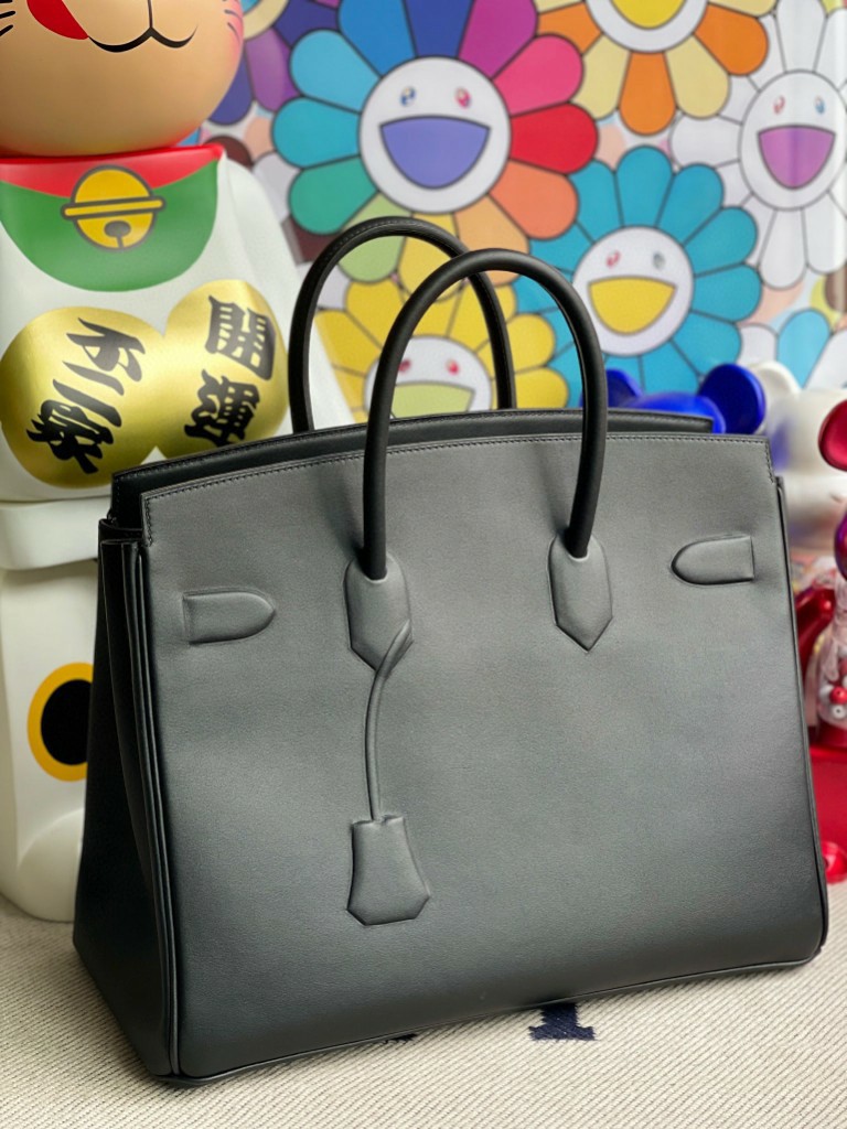 Hermès(爱马仕)Birkin Shadow 影子包 黑色 Noir 银扣 35cm-拉尔森鳄鱼皮具定制 - 爱马仕包包官网 Hermès(爱马仕)Birkin Shadow 影子包 黑色 Noir 银扣 35cm