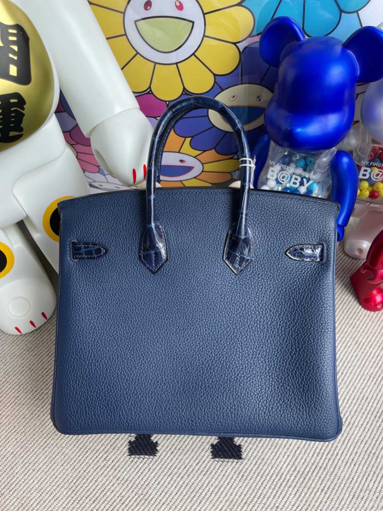 Hermès（爱马仕）Birkin 铂金包 Touch 系列 宝石蓝 亮面鳄鱼 金扣 25cm 顶级手缝