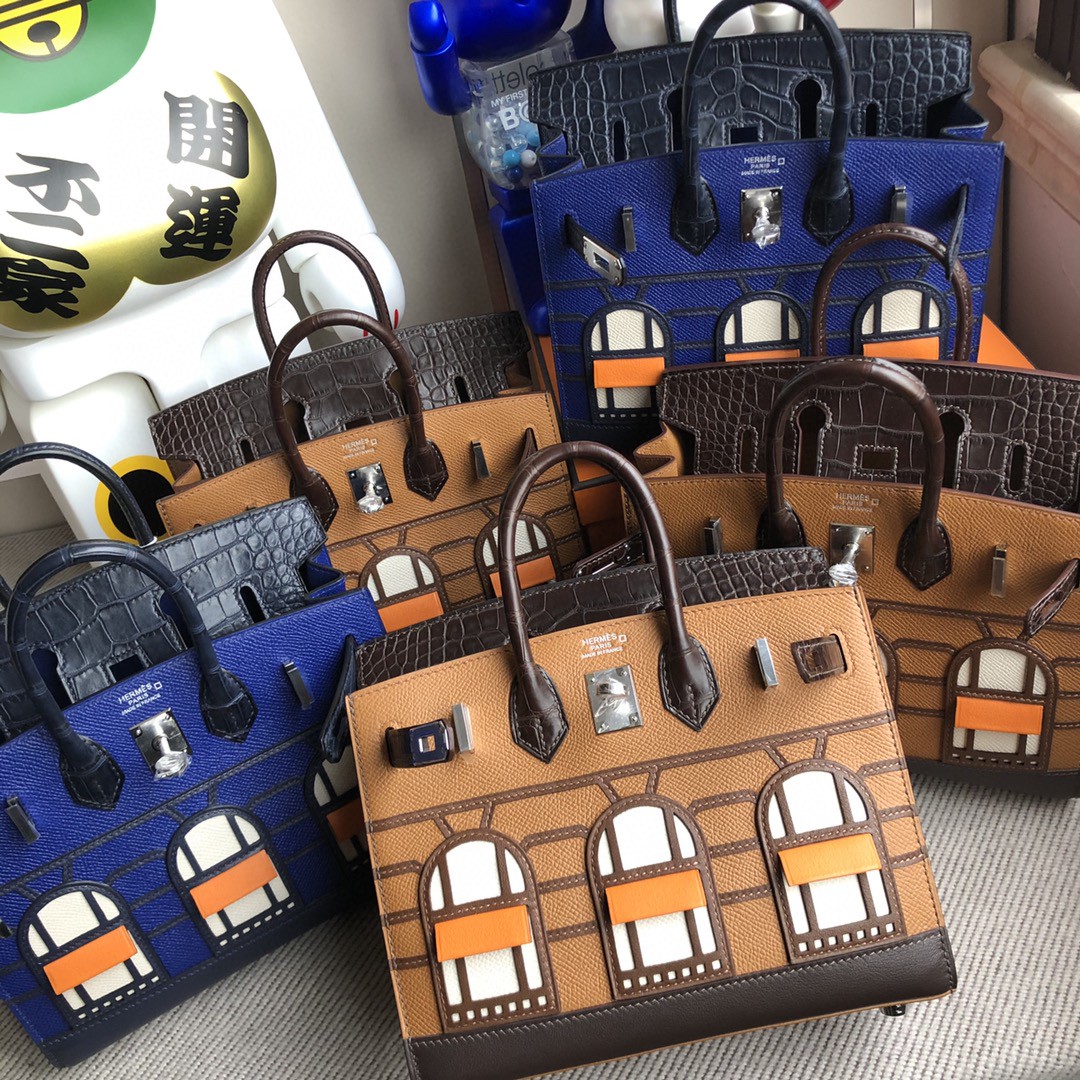 Hermès(爱马仕)Birkin 小房子 棕色 银扣 20cm 顶级手缝-拉尔森鳄鱼皮具定制 - 爱马仕包包官网 Hermès(爱马仕)Birkin 小房子 棕色 银扣 20cm 顶级手缝