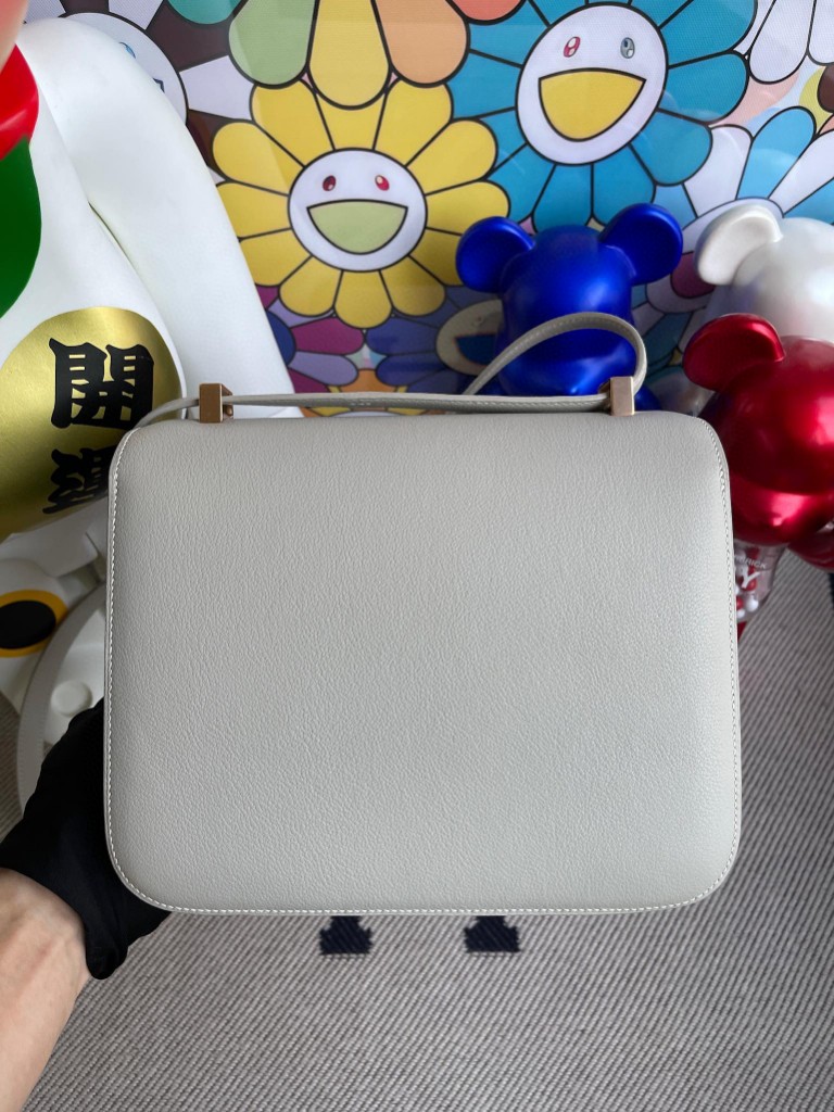 Hermès（爱马仕）Constance 空姐包 evecolor ck80 珍珠灰 金扣 24cm 顶级手缝