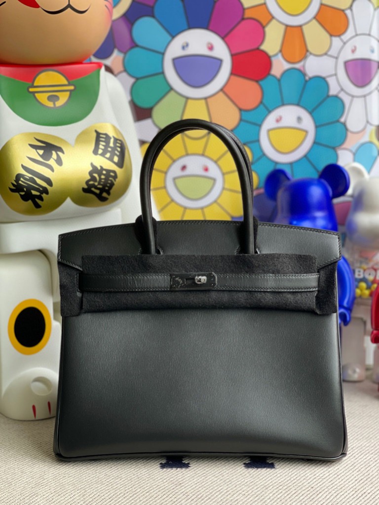 Hermès（爱马仕）Birkin 铂金包 Boxcalf ck89 黑色 noir 黑扣 So black 30cm