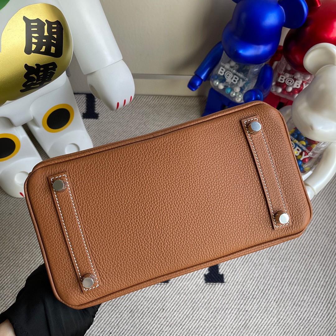 Hermès（爱马仕）Birkin 铂金包 原厂小牛皮 togo ck37 金棕色 gold 银扣 25cm 现货