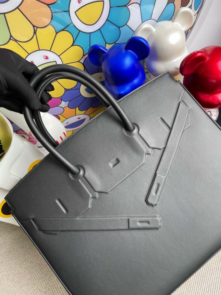 Hermès（爱马仕）Birkin Shadow 影子包 黑色 Noir 银扣 35cm
