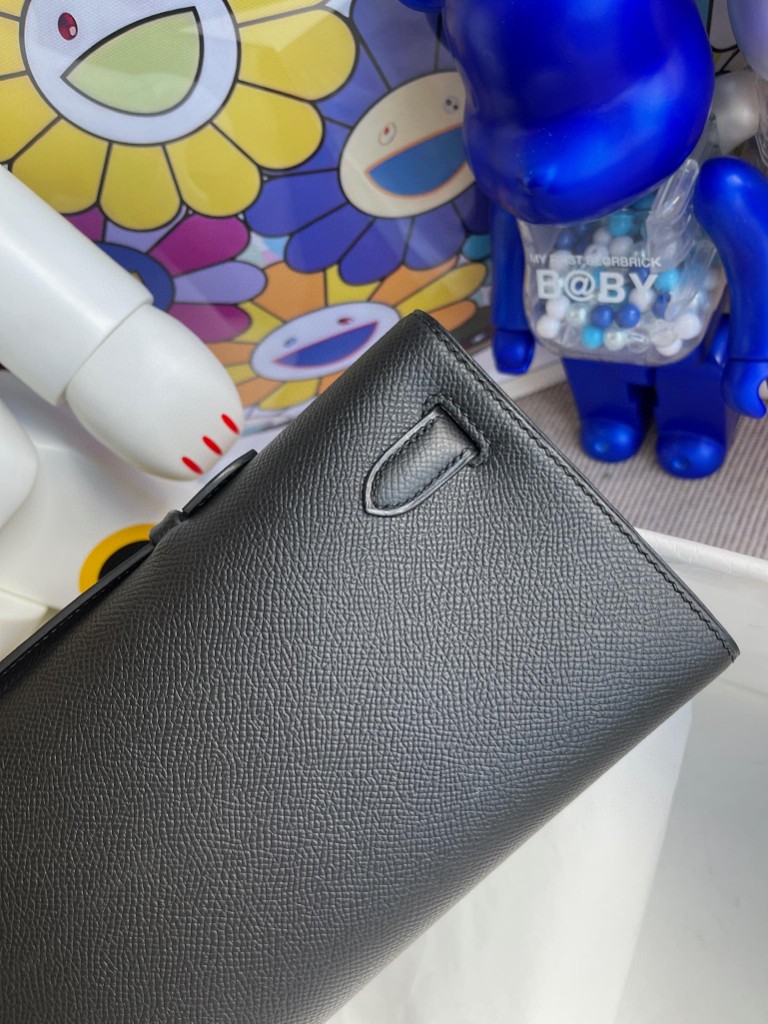 Hermès（爱马仕）Kelly cut Epsom 原厂掌纹皮 ck89 黑色 Noir 金扣 顶级手缝