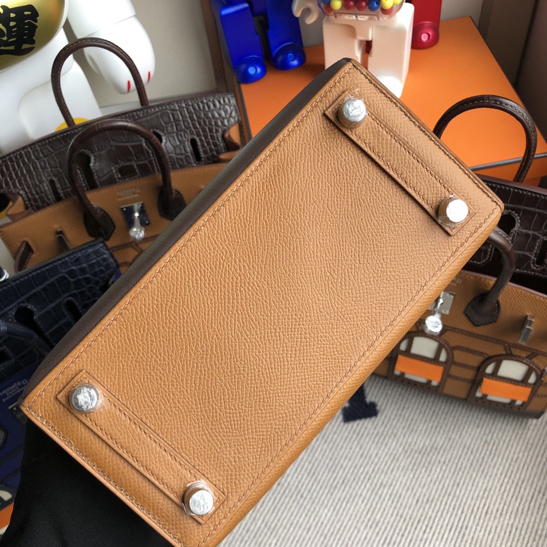 Hermès（爱马仕）Birkin 小房子 棕色 银扣 20cm 顶级手缝
