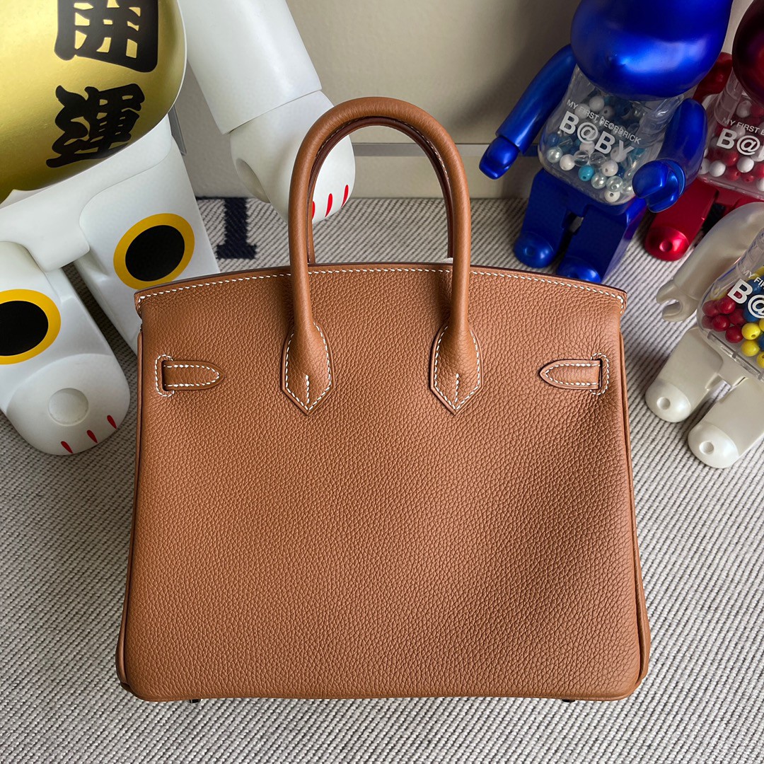 Hermès（爱马仕）Birkin 铂金包 原厂小牛皮 togo ck37 金棕色 gold 银扣 25cm 现货