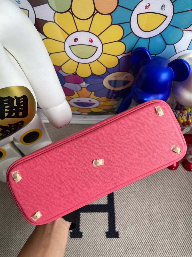 Hermès（爱马仕）Bolide 保龄球包 Epsom 原厂掌纹皮 8W 唇膏粉 rose gold 金扣 27cm 顶级手缝