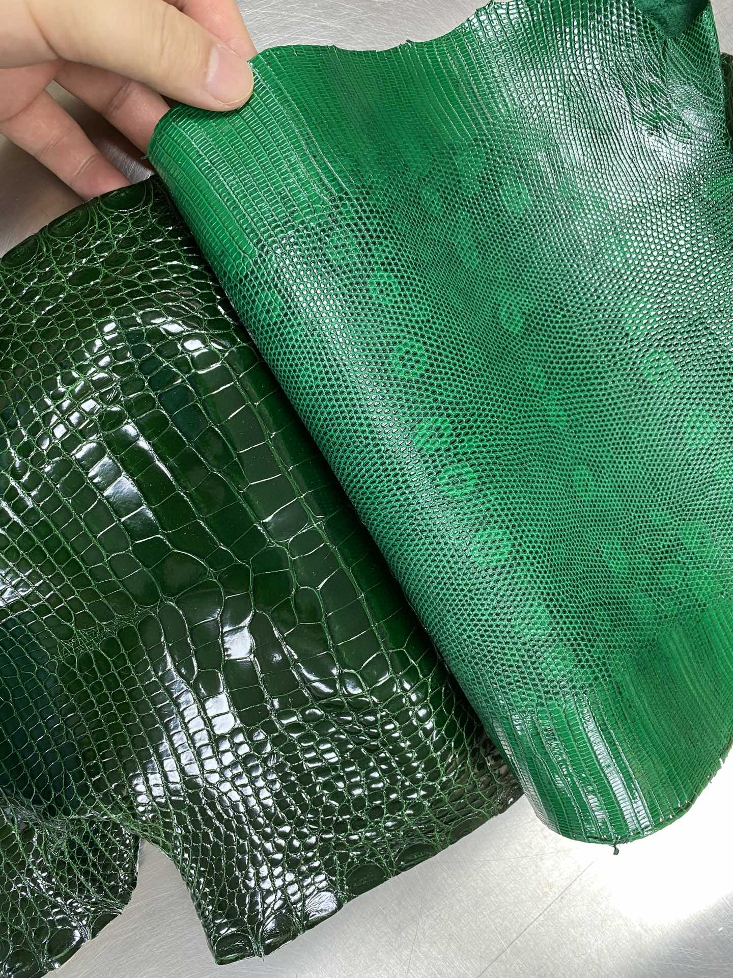 Hermès（爱马仕）新皮 亮面鳄鱼 祖母绿 拼 蜥蜴皮 超美 可定制