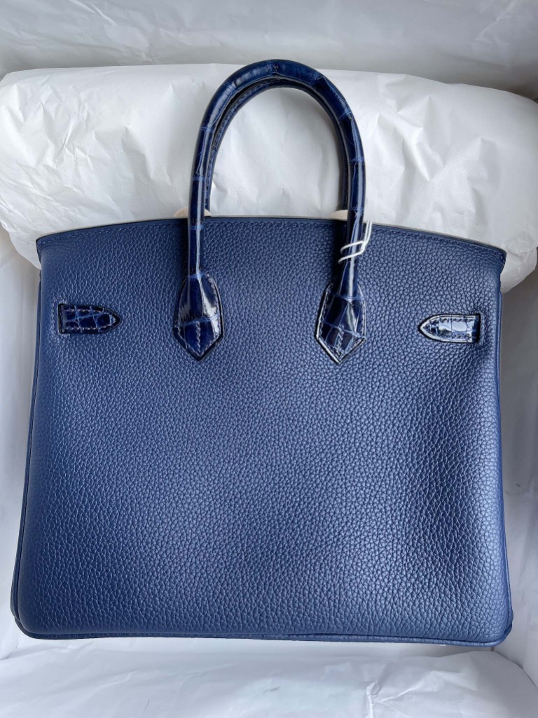 Hermès(爱马仕)Birkin 铂金包 Touch 系列 宝石蓝 亮面鳄鱼 金扣 25cm 顶级手缝-拉尔森鳄鱼皮具定制 - 爱马仕包包官网 Hermès(爱马仕)Birkin 铂金包 Touch 系列 宝石蓝 亮面鳄鱼 金扣 25cm 顶级手缝