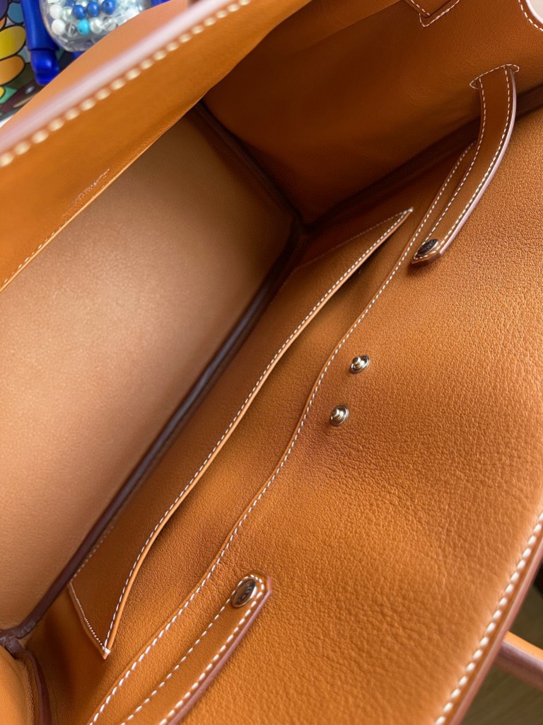 Hermès（爱马仕）Birkin Shadow 影子包 金棕色 银扣 35cm 顶级手缝