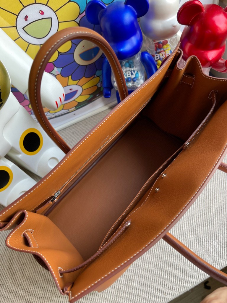Hermès（爱马仕）Birkin Shadow 影子包 金棕色 银扣 35cm 顶级手缝