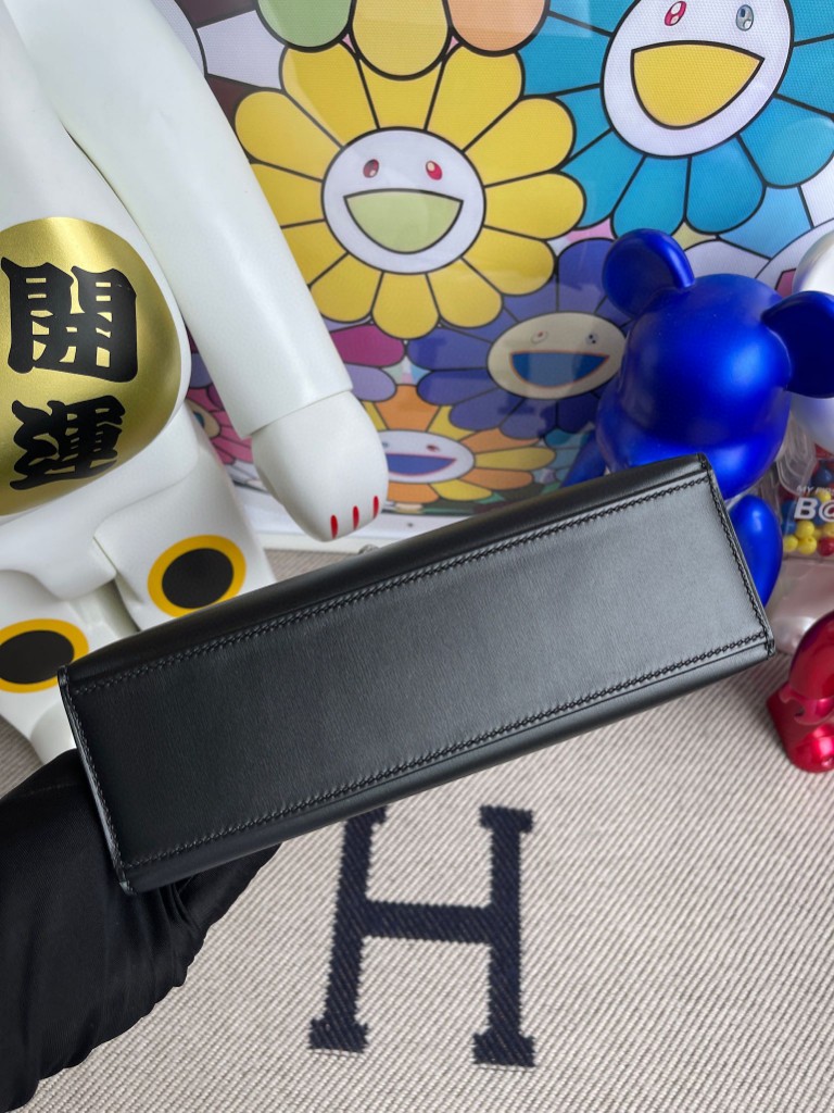Hermès(爱马仕)Mini kelly pochette Boxcalf 黑色 Noir 银扣 22cm 顶级手缝 手拿包 晚宴包-拉尔森鳄鱼皮具定制 - 爱马仕包包官网 Hermès(爱马仕)Mini kelly pochette Boxcalf 黑色 Noir 银扣 22cm 顶级手缝 手拿包 晚宴包