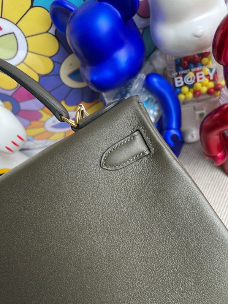Hermès(爱马仕)Kelly 凯莉包 Swift G8 深橄榄绿 金扣 25cm 顶级手缝 定制-拉尔森鳄鱼皮具定制 - 爱马仕包包官网 Hermès(爱马仕)Kelly 凯莉包 Swift G8 深橄榄绿 金扣 25cm 顶级手缝 定制