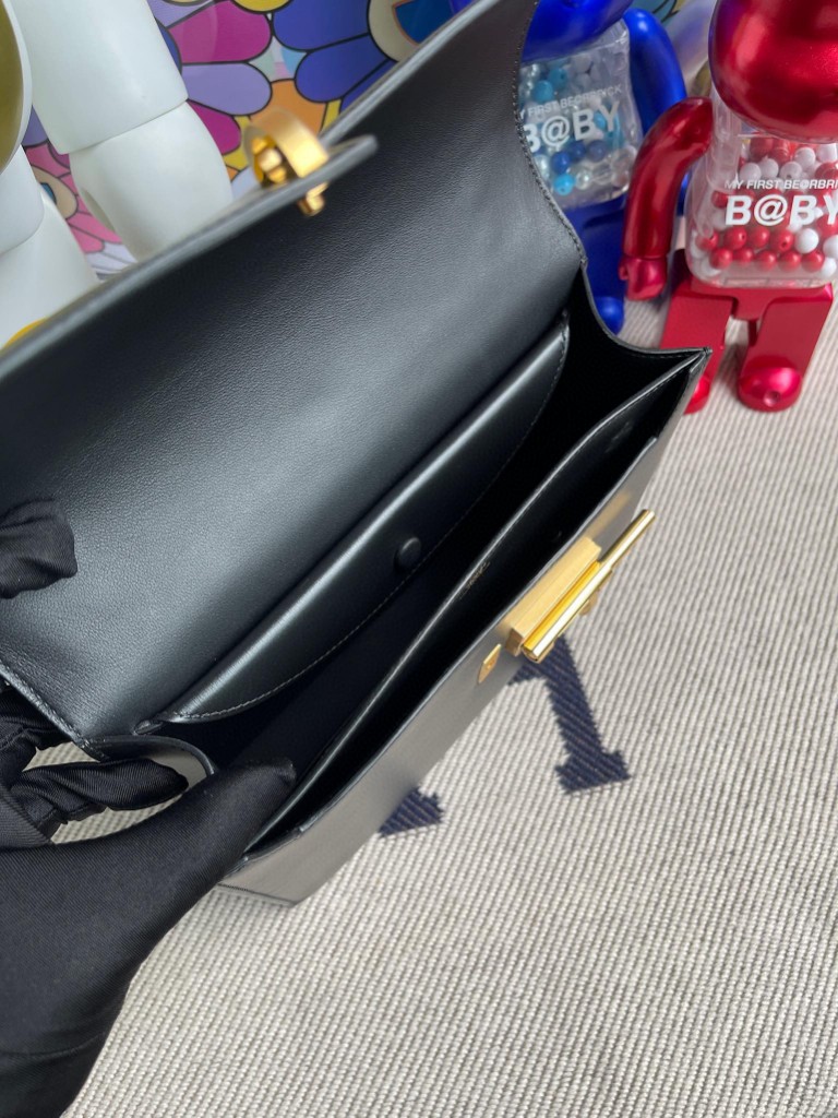 Hermès(爱马仕)Verrou 机枪包 Box calf ck89 黑色 Noir 金扣 21cm 顶级手缝 定制-拉尔森鳄鱼皮具定制 - 爱马仕包包官网 Hermès(爱马仕)Verrou 机枪包 Box calf ck89 黑色 Noir 金扣 21cm 顶级手缝 定制