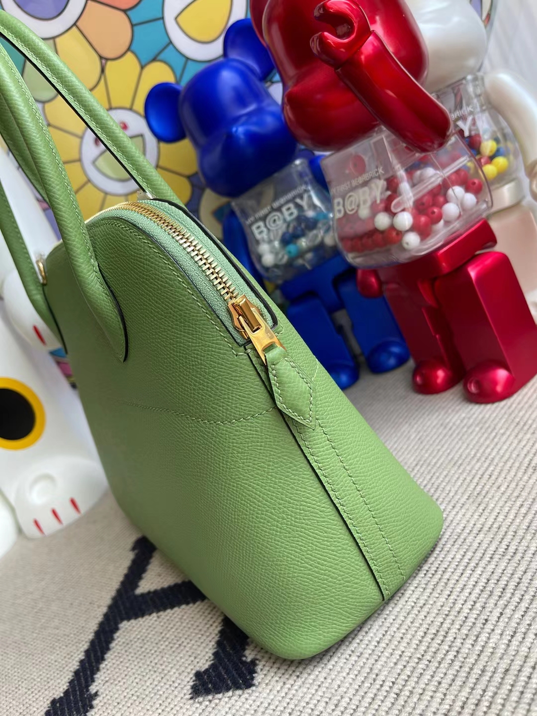 Hermès（爱马仕）Bolide 保龄球包 Epsom i3 牛油果绿 金扣 27cm