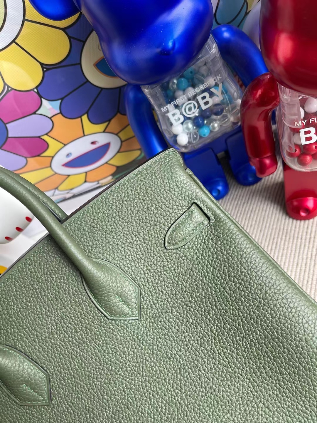 Hermès（爱马仕）Birkin 铂金包 顶级togo小牛皮 6H 橄榄绿 银扣 25cm