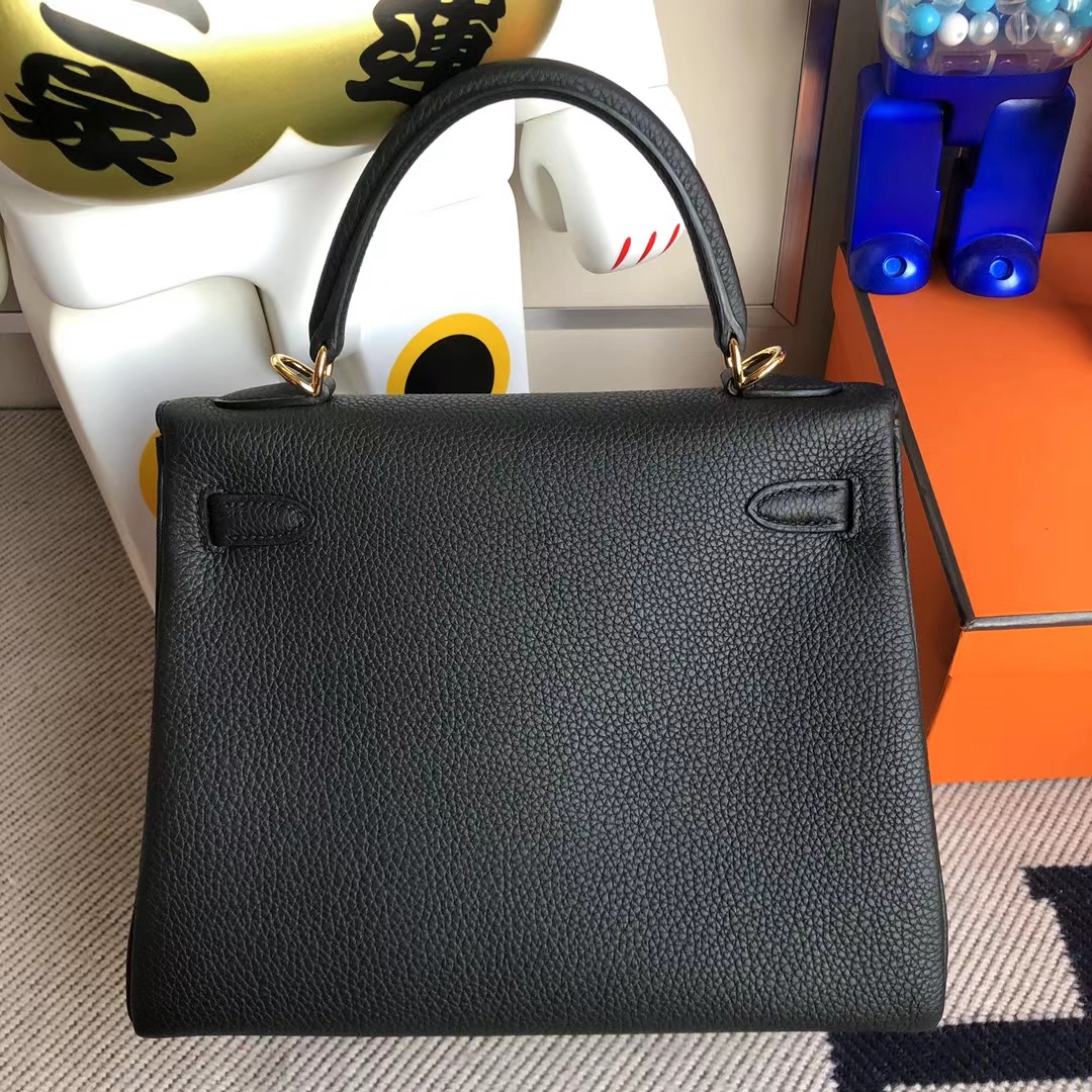 Hermès（爱马仕）Kelly 凯莉包 Togo ck89 黑色 金扣 25cm