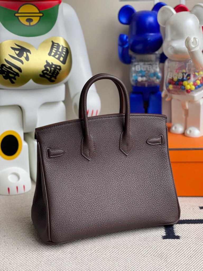 Hermès（爱马仕）Birkin 铂金包 原厂小牛皮 togo 乌木色 银扣 25cm 顶级手缝