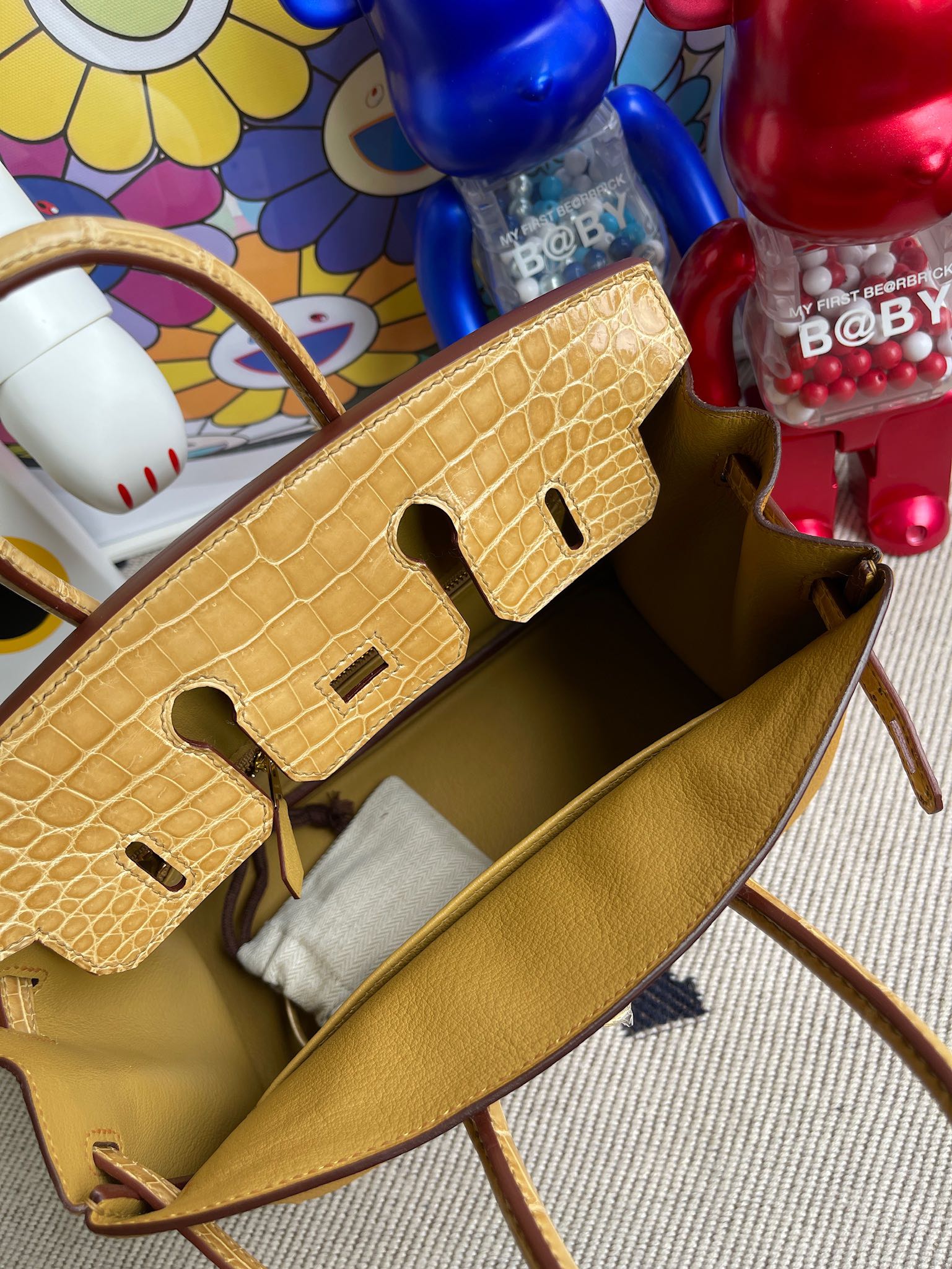 Hermès(爱马仕)Touch 系列 Birkin 铂金包 芝麻色拼杏色 亮面鳄鱼 金扣 25cm 顶级手缝-拉尔森鳄鱼皮具定制 - 爱马仕包包官网 Hermès(爱马仕)Touch 系列 Birkin 铂金包 芝麻色拼杏色 亮面鳄鱼 金扣 25cm 顶级手缝
