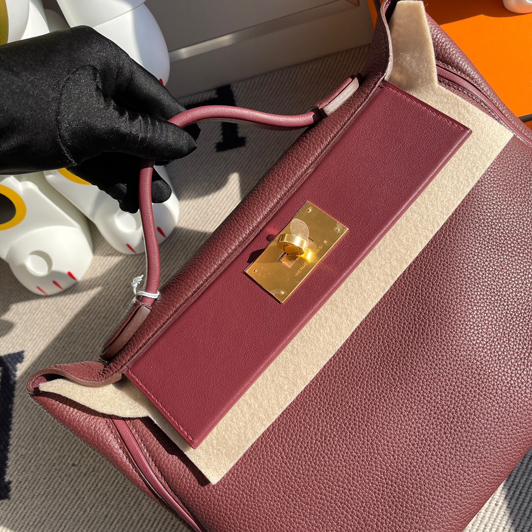 Hermès（爱马仕）2424 凯莉包 爱马仕红 金扣 29cm 顶级手缝